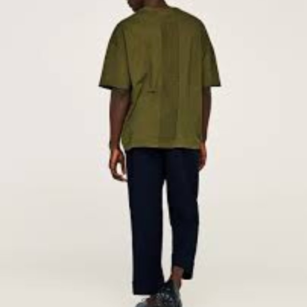 Zara Man Over Sized Sweatshirt Olive Green NWT - Picture 3 of 6